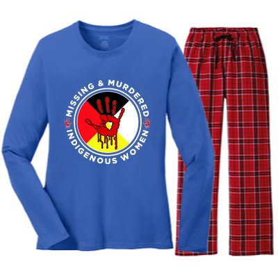 Mmiw Missing And Murdered Indigenous Medicine Wheel Mmiw Gift Women's Long Sleeve Flannel Pajama Set 