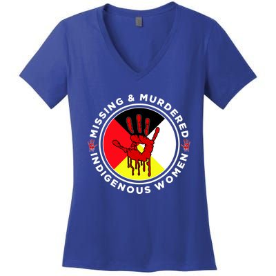 Mmiw Missing And Murdered Indigenous Medicine Wheel Mmiw Gift Women's V-Neck T-Shirt