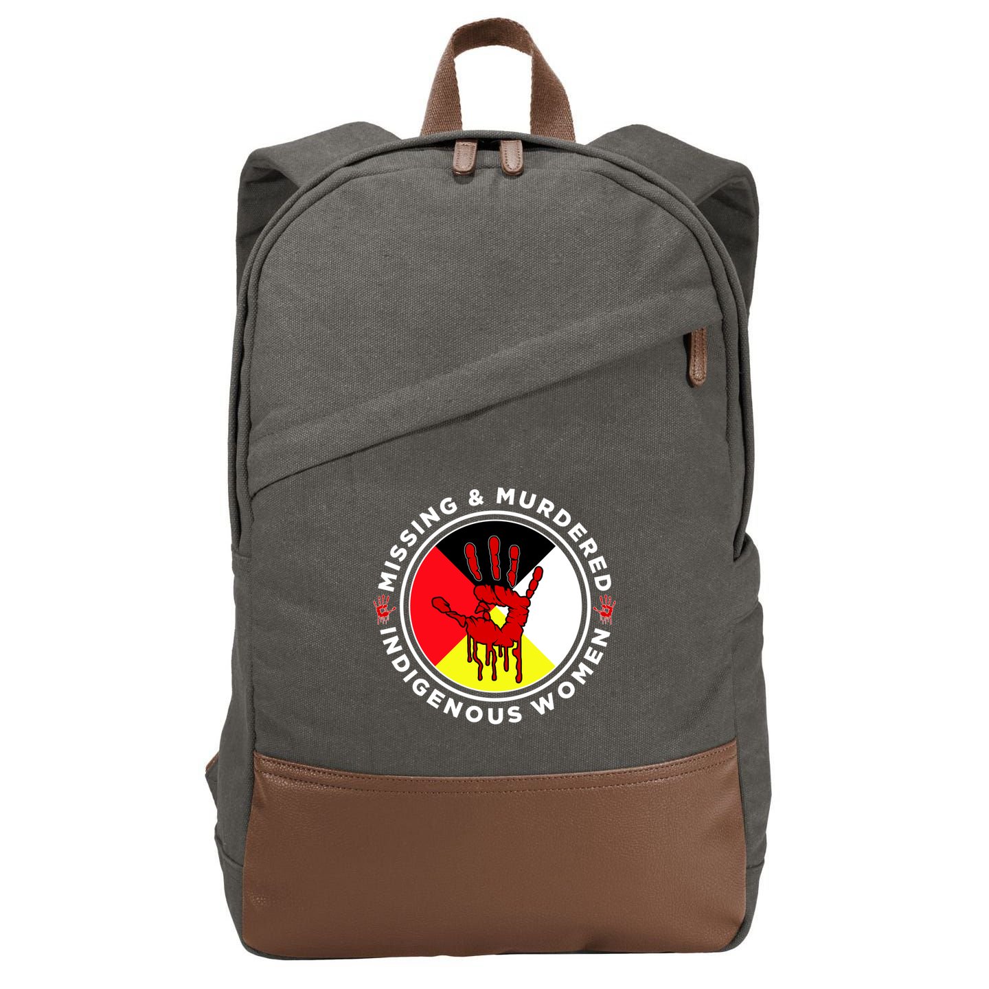Mmiw Missing And Murdered Indigenous Medicine Wheel Mmiw Gift Cotton Canvas Backpack