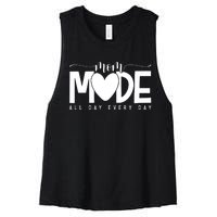 Mom Mode All Day Every Day Happy Mother's Day Mother Life Women's Racerback Cropped Tank