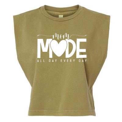 Mom Mode All Day Every Day Happy Mother's Day Mother Life Garment-Dyed Women's Muscle Tee