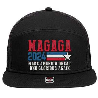 MAGAGA Make America Great And Glorious Again Trump For President 7 Panel Mesh Trucker Snapback Hat