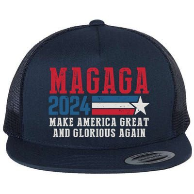 MAGAGA Make America Great And Glorious Again Trump For President Flat Bill Trucker Hat