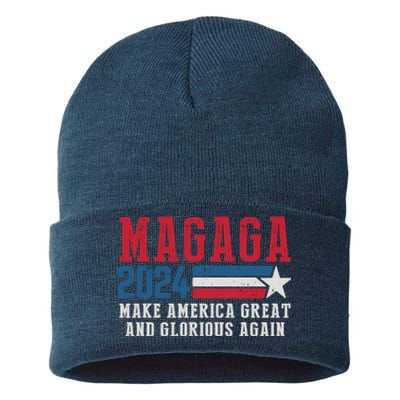 MAGAGA Make America Great And Glorious Again Trump For President Sustainable Knit Beanie