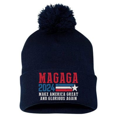 MAGAGA Make America Great And Glorious Again Trump For President Pom Pom 12in Knit Beanie