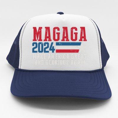 MAGAGA Make America Great And Glorious Again Trump For President Trucker Hat