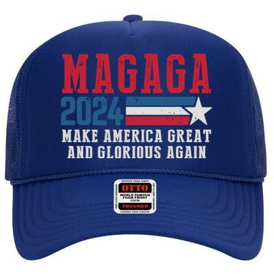 MAGAGA Make America Great And Glorious Again Trump For President High Crown Mesh Back Trucker Hat