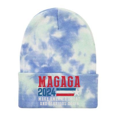 MAGAGA Make America Great And Glorious Again Trump For President Tie Dye 12in Knit Beanie