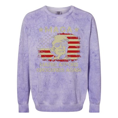 Maga Maybe Afford Groceries Again Colorblast Crewneck Sweatshirt