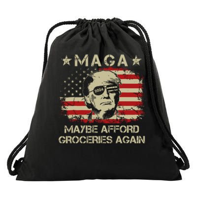 Maga Maybe Afford Groceries Again Drawstring Bag