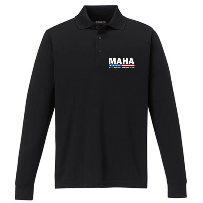 Maha Make America Healthy Again 2024 Us Election Performance Long Sleeve Polo