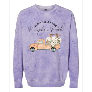 Meet Me At The Pumpkin Patch Truck Of Pumpkins Gift Colorblast Crewneck Sweatshirt