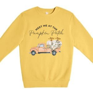 Meet Me At The Pumpkin Patch Truck Of Pumpkins Gift Premium Crewneck Sweatshirt