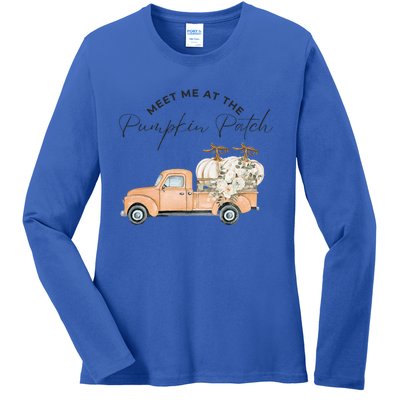 Meet Me At The Pumpkin Patch Truck Of Pumpkins Gift Ladies Long Sleeve Shirt