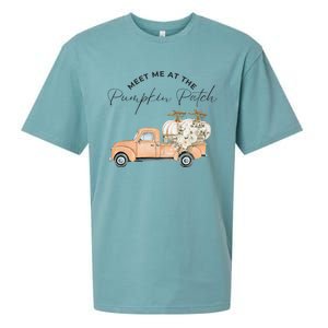 Meet Me At The Pumpkin Patch Truck Of Pumpkins Gift Sueded Cloud Jersey T-Shirt