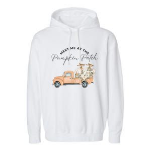 Meet Me At The Pumpkin Patch Truck Of Pumpkins Gift Garment-Dyed Fleece Hoodie