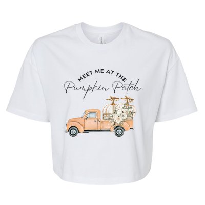 Meet Me At The Pumpkin Patch Truck Of Pumpkins Gift Bella+Canvas Jersey Crop Tee