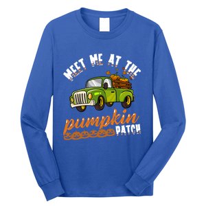 Meet Me At The Pumpkin Patch Truck Thanksgiving Farmer Gift Long Sleeve Shirt