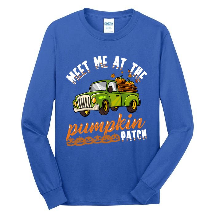 Meet Me At The Pumpkin Patch Truck Thanksgiving Farmer Gift Tall Long Sleeve T-Shirt