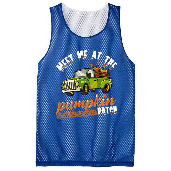 Meet Me At The Pumpkin Patch Truck Thanksgiving Farmer Gift Mesh Reversible Basketball Jersey Tank