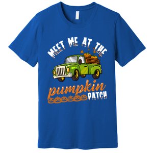 Meet Me At The Pumpkin Patch Truck Thanksgiving Farmer Gift Premium T-Shirt