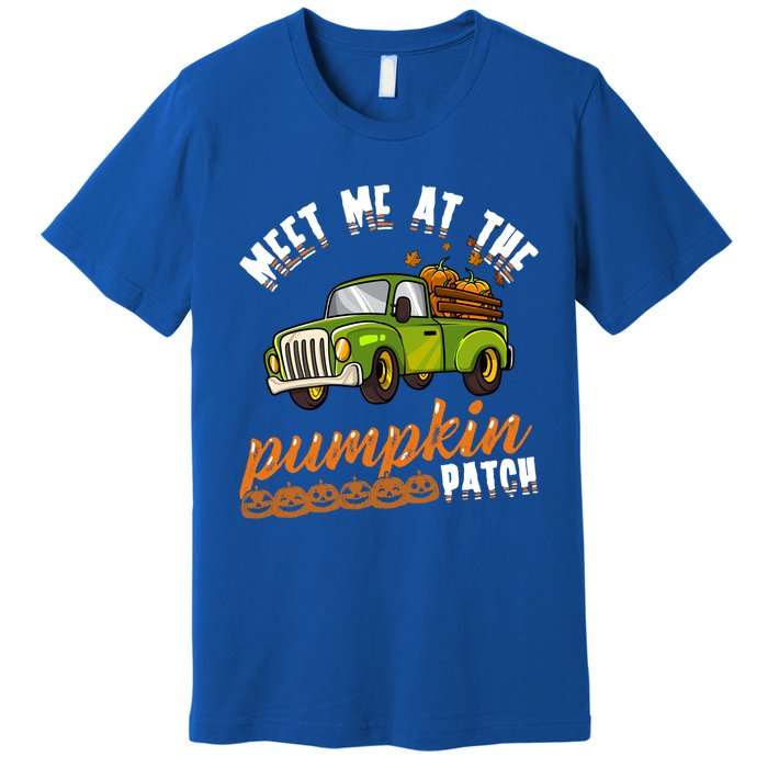 Meet Me At The Pumpkin Patch Truck Thanksgiving Farmer Gift Premium T-Shirt