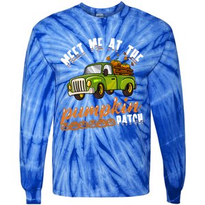 Meet Me At The Pumpkin Patch Truck Thanksgiving Farmer Gift Tie-Dye Long Sleeve Shirt