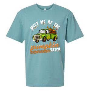 Meet Me At The Pumpkin Patch Truck Thanksgiving Farmer Gift Sueded Cloud Jersey T-Shirt