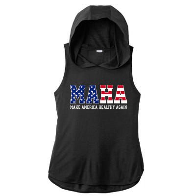 Maha Make America Healthy Again Us Patriotic Ladies PosiCharge Tri-Blend Wicking Draft Hoodie Tank