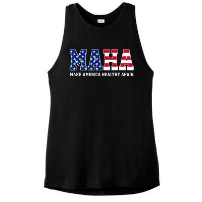 Maha Make America Healthy Again Us Patriotic Ladies PosiCharge Tri-Blend Wicking Tank