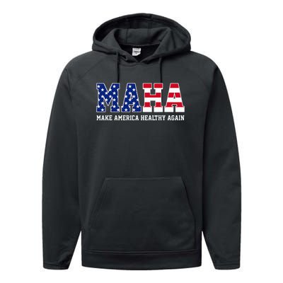 Maha Make America Healthy Again Us Patriotic Performance Fleece Hoodie