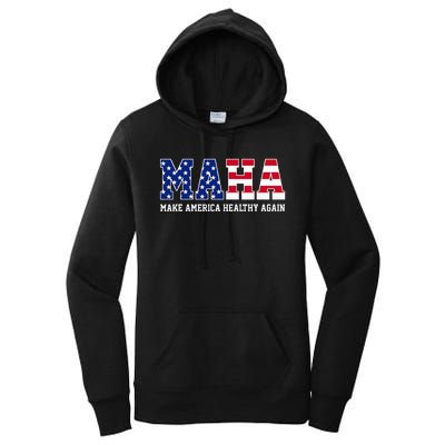 Maha Make America Healthy Again Us Patriotic Women's Pullover Hoodie