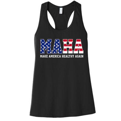 Maha Make America Healthy Again Us Patriotic Women's Racerback Tank