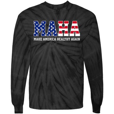 Maha Make America Healthy Again Us Patriotic Tie-Dye Long Sleeve Shirt