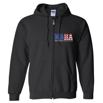 Maha Make America Healthy Again Us Patriotic Full Zip Hoodie