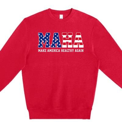 Maha Make America Healthy Again Us Patriotic Premium Crewneck Sweatshirt