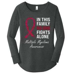 Multiple Myeloma Awareness Burgundy Ribbon Family Women's Perfect Tri Tunic Long Sleeve Shirt