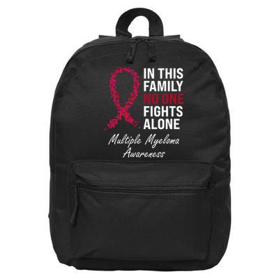Multiple Myeloma Awareness Burgundy Ribbon Family 16 in Basic Backpack