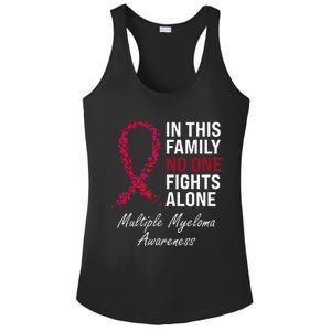 Multiple Myeloma Awareness Burgundy Ribbon Family Ladies PosiCharge Competitor Racerback Tank