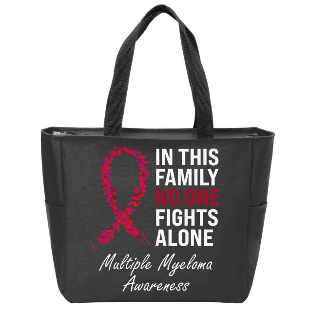 Multiple Myeloma Awareness Burgundy Ribbon Family Zip Tote Bag