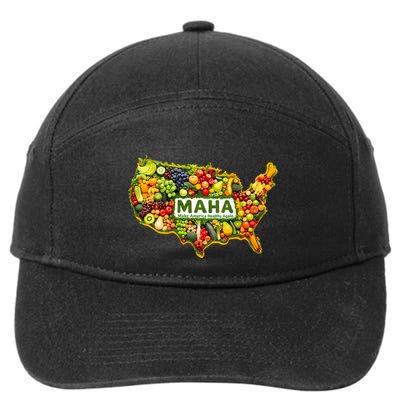 Maha Make America Healthy Again Us Map Design Is On Back 7-Panel Snapback Hat