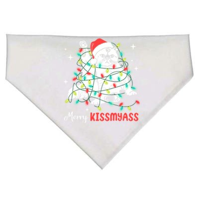 Merry My Ass Christmas Lights Xmas Cat Family Matching Meaningful Gift USA-Made Doggie Bandana