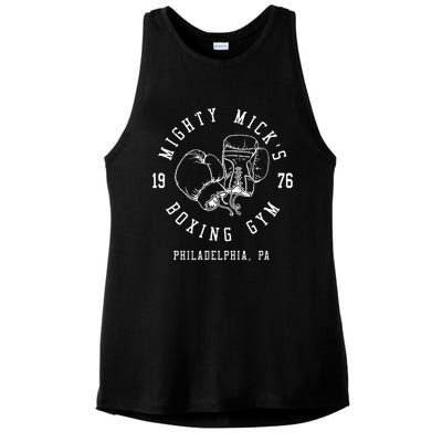 Mighty MickS Boxing Gym 1976 | Philadelphia Boxer Vintage Ladies PosiCharge Tri-Blend Wicking Tank