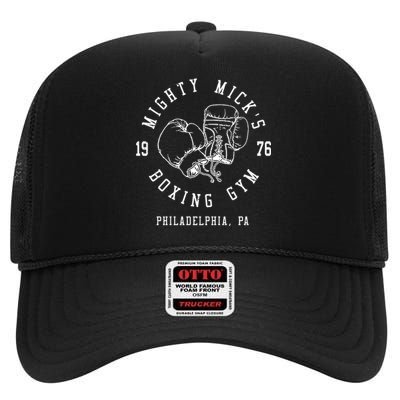 Mighty MickS Boxing Gym 1976 | Philadelphia Boxer Vintage High Crown Mesh Back Trucker Hat