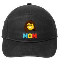 Mom Master Builder Building Bricks Blocks Matching Family 7-Panel Snapback Hat