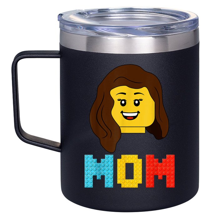 Mom Master Builder Building Bricks Blocks Matching Family 12oz Stainless Steel Coffee Mug