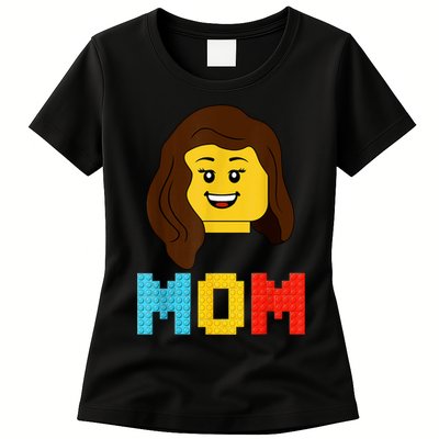 Mom Master Builder Building Bricks Blocks Matching Family Womens T-Shirt