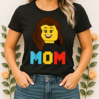Mom Master Builder Building Bricks Blocks Matching Family Womens T-Shirt