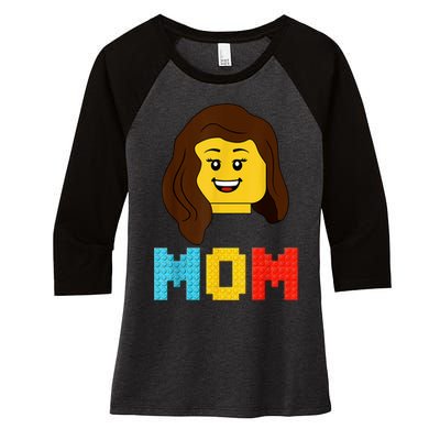 Mom Master Builder Building Bricks Blocks Matching Family Women's Tri-Blend 3/4-Sleeve Raglan Shirt
