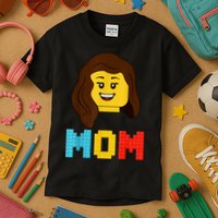 Mom Master Builder Building Bricks Blocks Matching Family Kids T-Shirt
